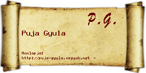 Puja Gyula névjegykártya